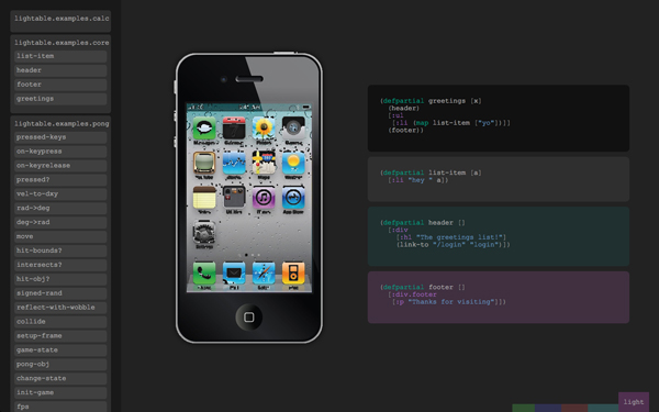 Light Table for iPhone App Development