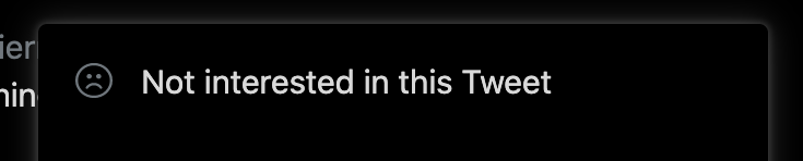 not interested option on twitter